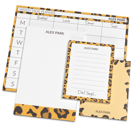 Wild Leopard Meal Planner Notepad Set
